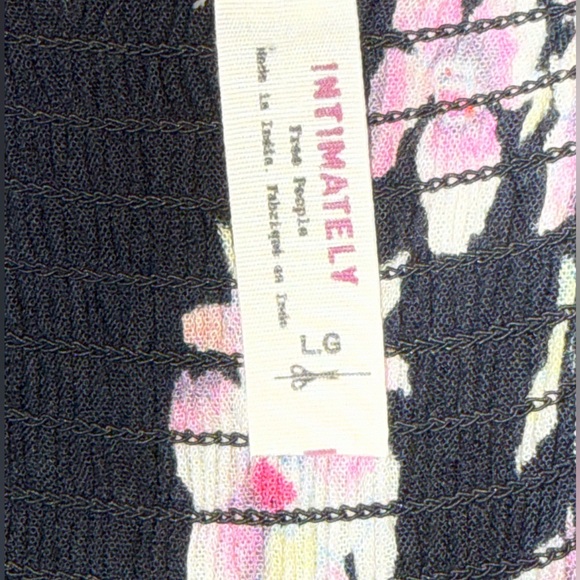 Free People Garden Party Maxi Dress Large Boho Floral Tie Shoulder Ruffle - Picture 8 of 9